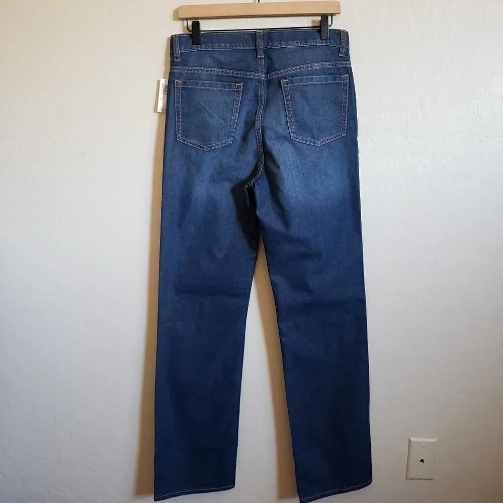 Old Navy Boy's Straight Non-Stretch Denim Jeans Dark Wash Size Big Kid's 18 NEW